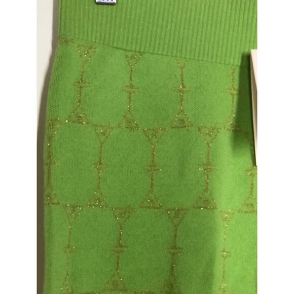 Retrofete Sweater Shorts Metallic Geometric Print  Pull On Green NWT Size XS - Picture 3 of 10